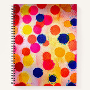 Carnet Aquarelle pois cercles mignons