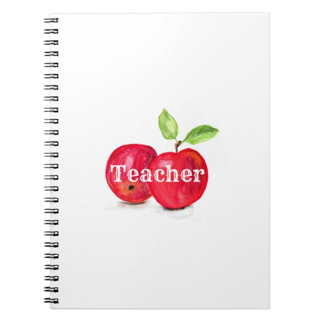 Carnet Aquarelle Pommes rouges Fruit de l'enseignement en (Devant)