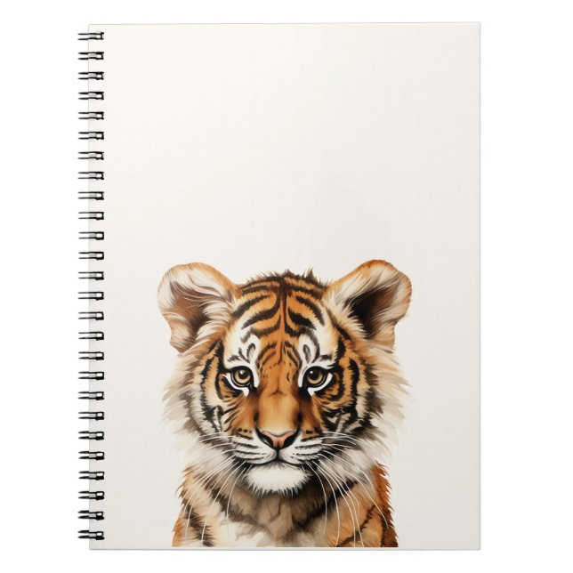 Carnet Aquarelle Portrait d'un petit tigre (Devant)