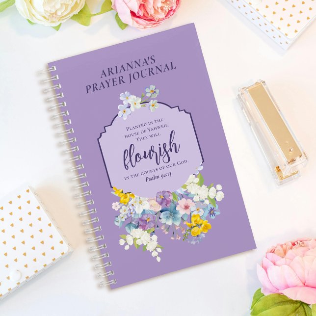 Carnet Aquarelle Printemps Floral Bible Verse Personnalis (Créateur téléchargé)