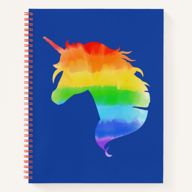 Carnet Aquarelle Rainbow Unicorn (Devant)