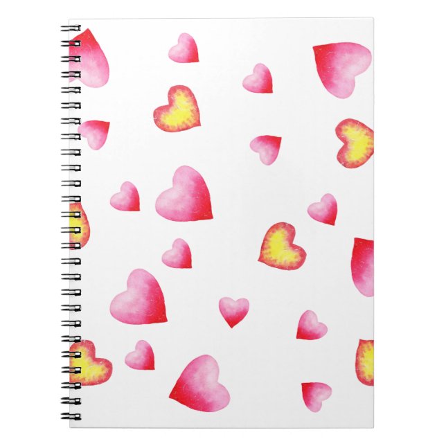 Carnet Aquarelle romantique minimaliste Coeur (Devant)