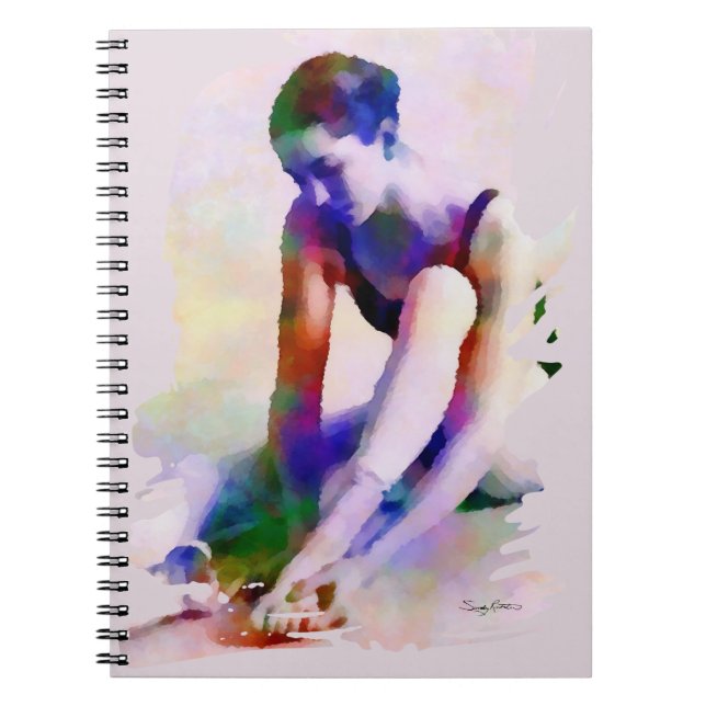 Carnet Aquarelle rose Ballerina Art contemporain (Devant)