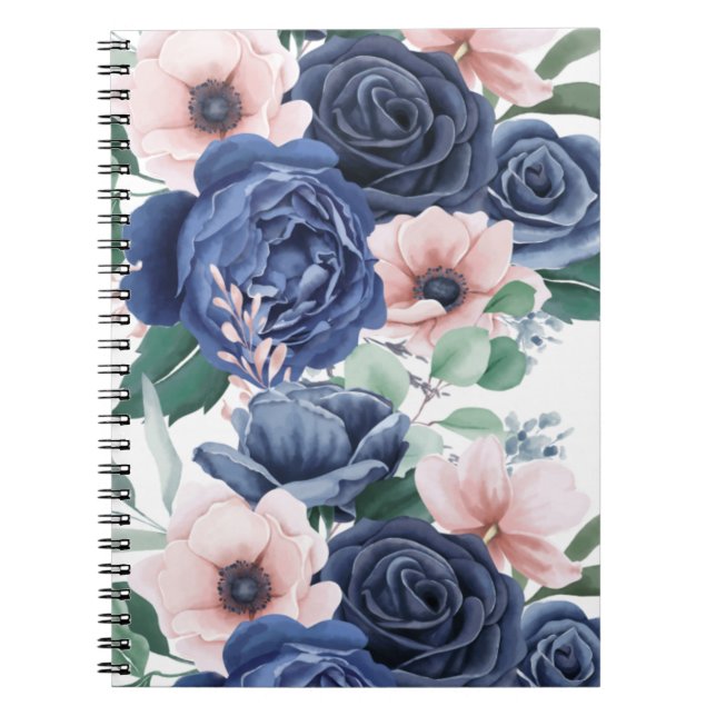 Carnet Aquarelle Rose Bleu Mignonne (Devant)