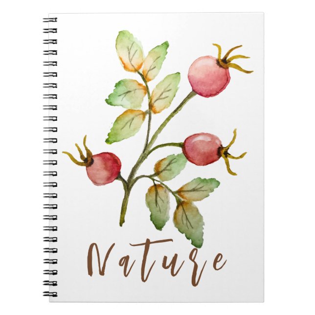 Carnet Aquarelle rose hanches (Devant)