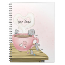 Aquarelle rose jolie souris personnalisée 