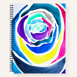 Carnet Aquarelle rose pop art bleu