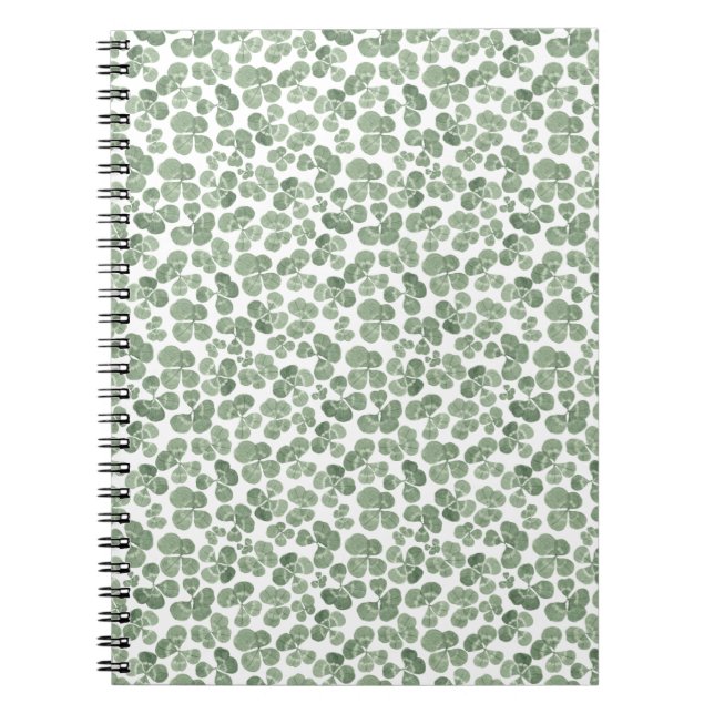 Carnet Aquarelle Shamrock St. Patrick's Clover Patterned (Devant)