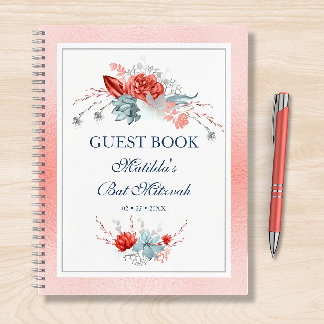 Carnet Aquarelle Succulent Floral Bat mitzvah botanique (Créateur téléchargé)