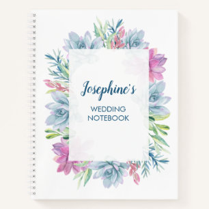 Carnet Aquarelle Succulents Mariage