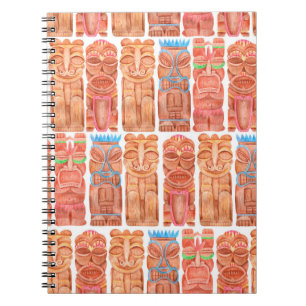 Carnet Aquarelle tiki hawaii totem sans couture motif