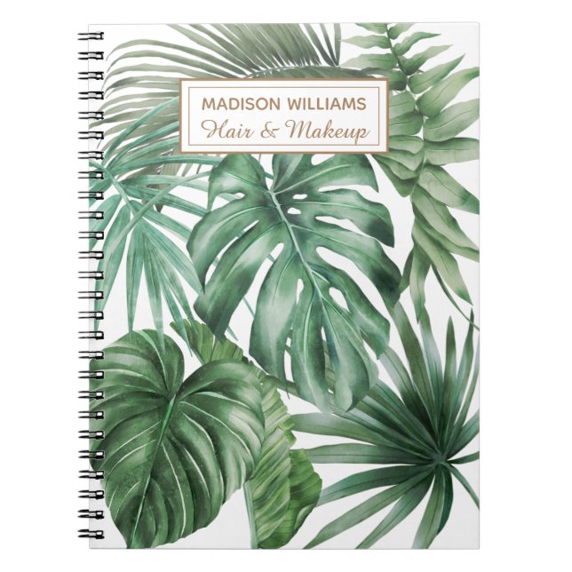 Carnet Aquarelle Tropical Monstera Feuille Motif (Devant)