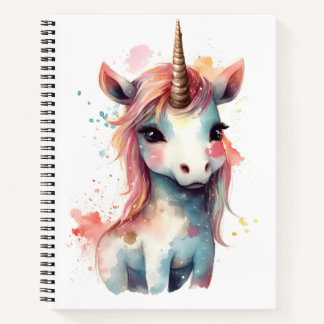 Carnet Aquarelle unique Art mignon adorable Unicorn
