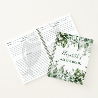 Carnet Aquarelle verte Ivy Ferns Sage Recette