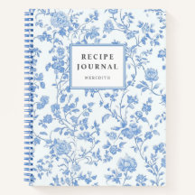 Aquarelle vintage bleu Floral Français Toile Recet