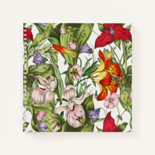 Carnet Aquarelle Vintage colorée Motif floral