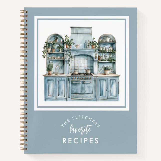 Carnet Aquarelle vintage Cuisine Famille Recette (Devant)