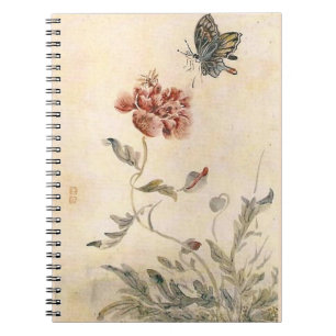 Carnet Aquarelle vintage d'abeille, de papillon et de