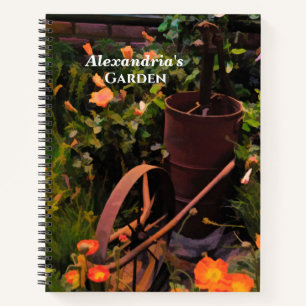 Carnet Aquarelle vintage Fleur Jardin Floral Personnalisé