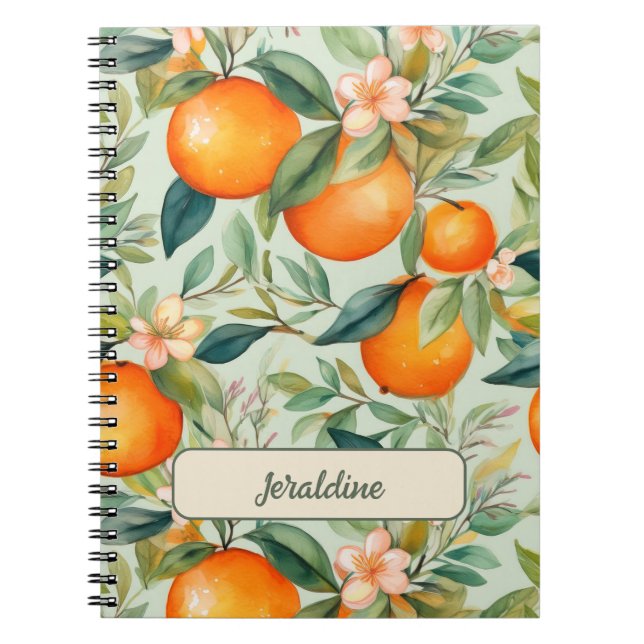 Carnet Aquarelle vintage Tangérine Orange (Devant)
