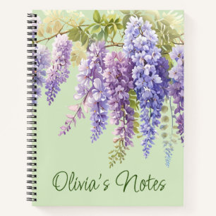 Carnet Aquarelle violette glycine florale lilas botanique