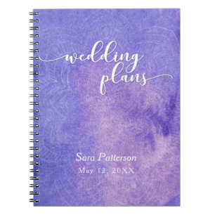 Carnet Aquarelle violette Mandala Wedding planner nuptial