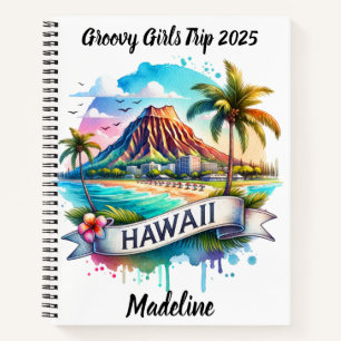 Carnet Aquarelle vive du paysage d'Hawaii