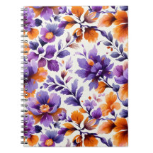 Aquarelle vive orange et violet | Spiral