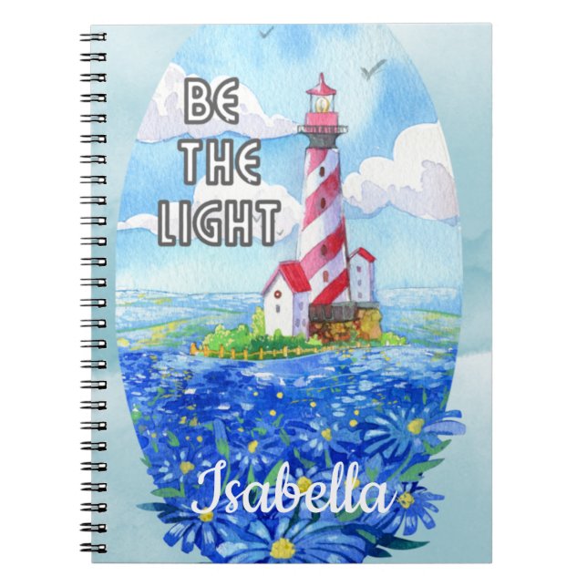 Carnet Aquarelle Whimsical Lighthouse Be Light Gift (Devant)