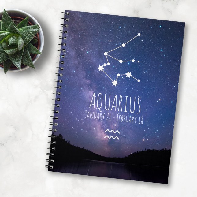 Carnet Aquarius | Constellation Zodiaque personnalisée (Créateur téléchargé)