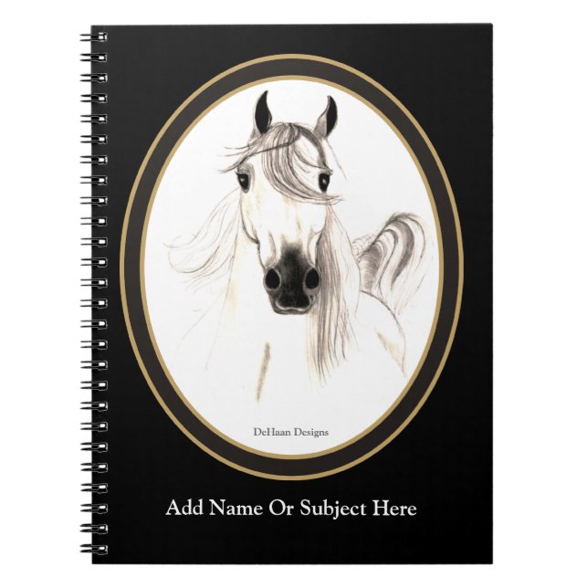 Carnet Arabe fait sur commande de cheval (Devant)