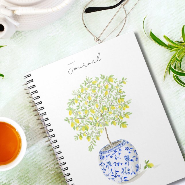 Carnet Arbre citronnier dans un pot de style chinoiserie  (Créateur téléchargé)