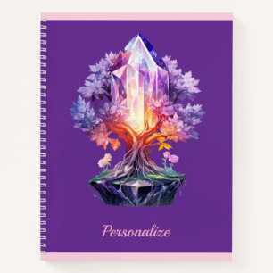 Carnet Arbre de cristal mystique sur une gemme radieuse v