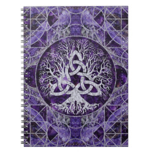 Carnet Arbre de la vie avec l'améthyste et l'argent de