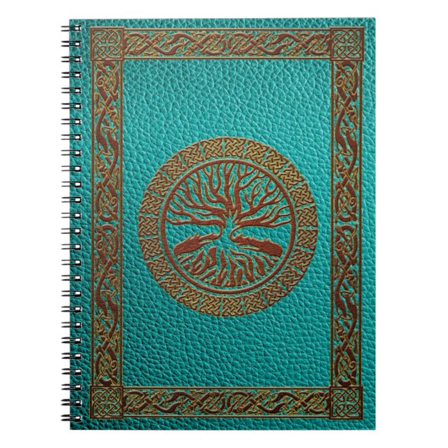 Carnet Arbre de la vie - Yggdrasil - cuir de relief de (Devant)