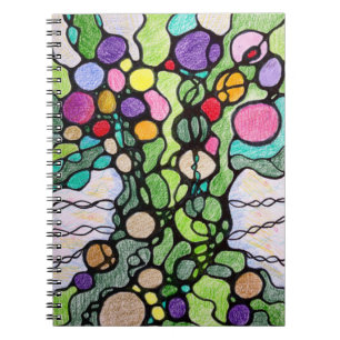 Carnet Arbre de vie coloré florissant et fruitier