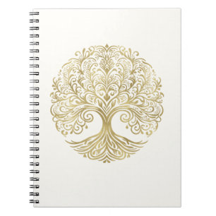 Carnet Arbre de Vie Crème & Or Mariage Celtique