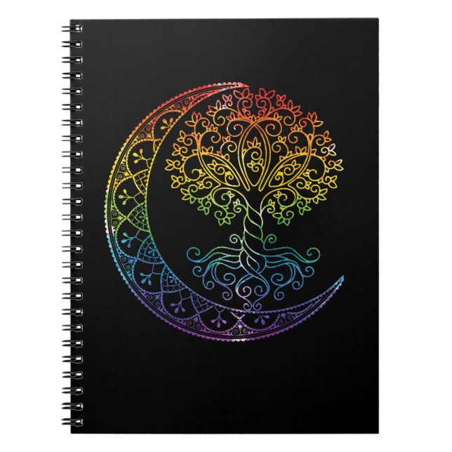 Carnet Arbre de vie Cresent Moon Phases Mandala Yoga Cade (Devant)