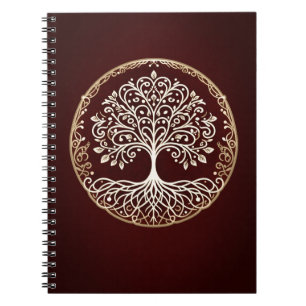 Carnet Arbre de vie Rustique rouge foncé celtique