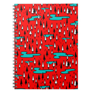Carnet Arbres à main levée : motif de Noël scandinave.