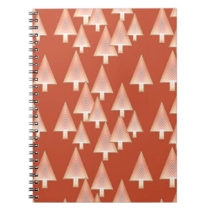 Carnet Arbres de Noël métalliques modernes - cuivre et ro