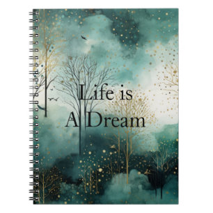 Carnet Arbres verts en or