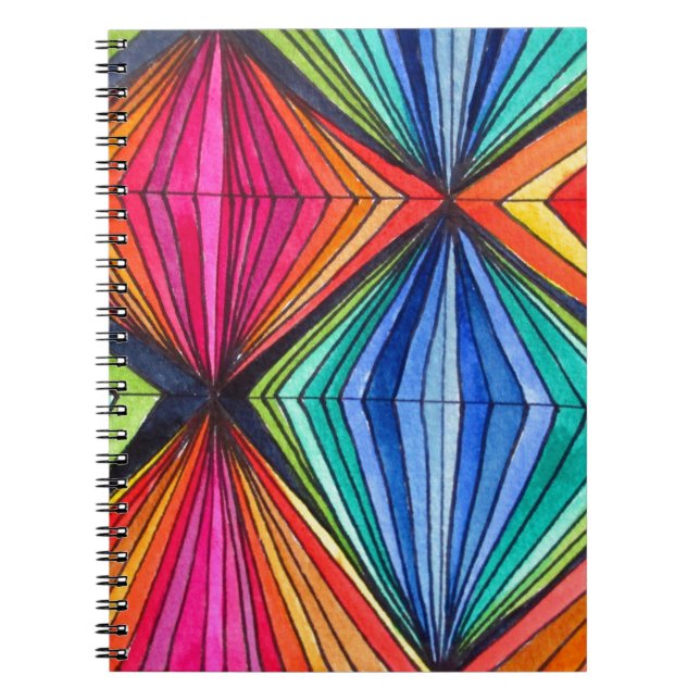 Carnet Arc-en-ciel - Art optique géométrique (Devant)