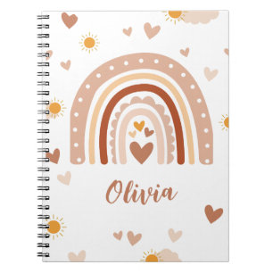 Carnet Arc en ciel Bohème personnalisé