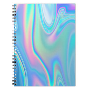 Carnet Arc-en-ciel pastel Holographique Abstrait