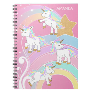 Carnet Arc en ciel rose magique 🦄 licornes