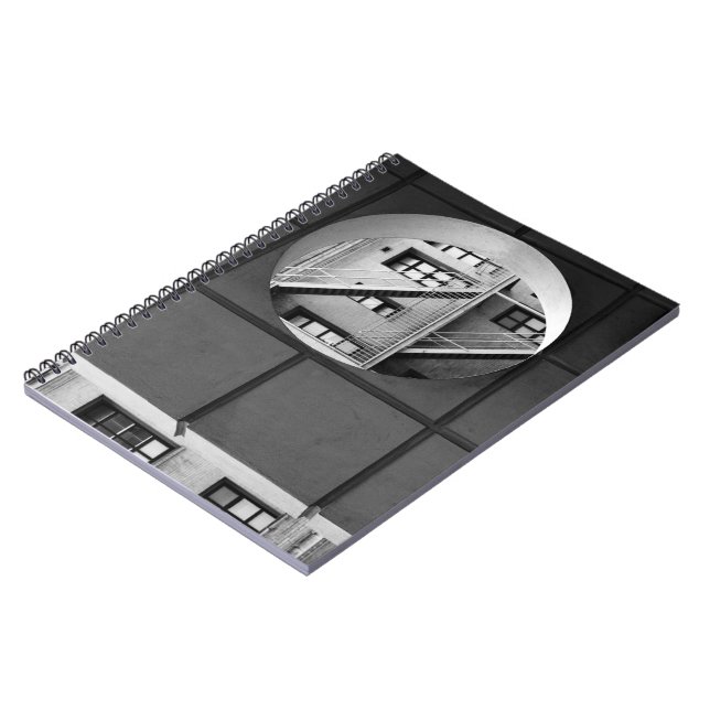 Carnet Architecture circulaire et lignes Photo noir et bl (Côté gauche)