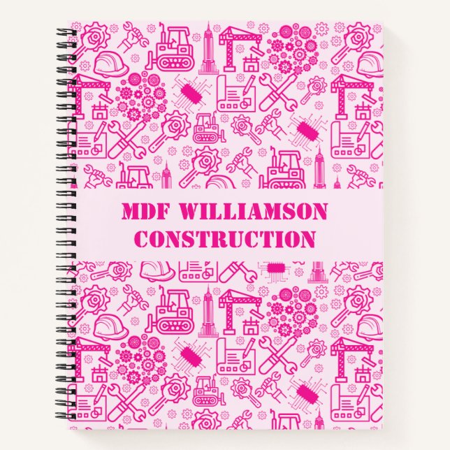 Carnet architecture moderne rose girly Plan directeur (Devant)