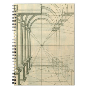 Carnet Architecture vintage, arches colonnes perspective