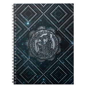 Carnet Argent de zodiaque de Verseau de relief sur le
